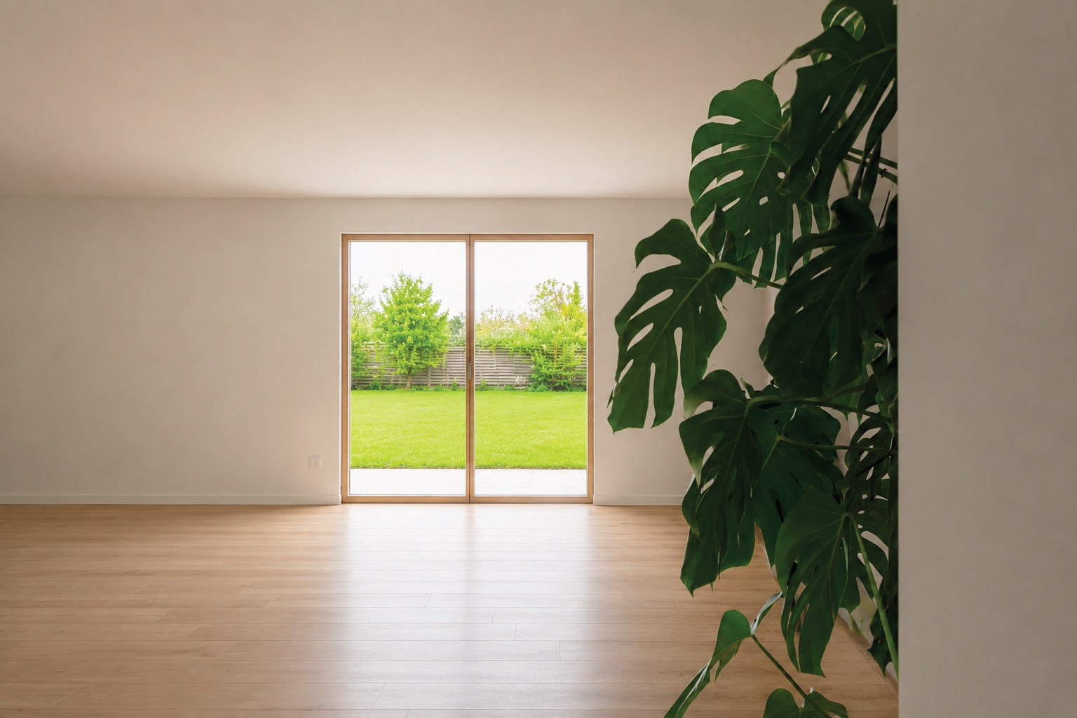 Interno con portafinestra M6 in alluminio legno