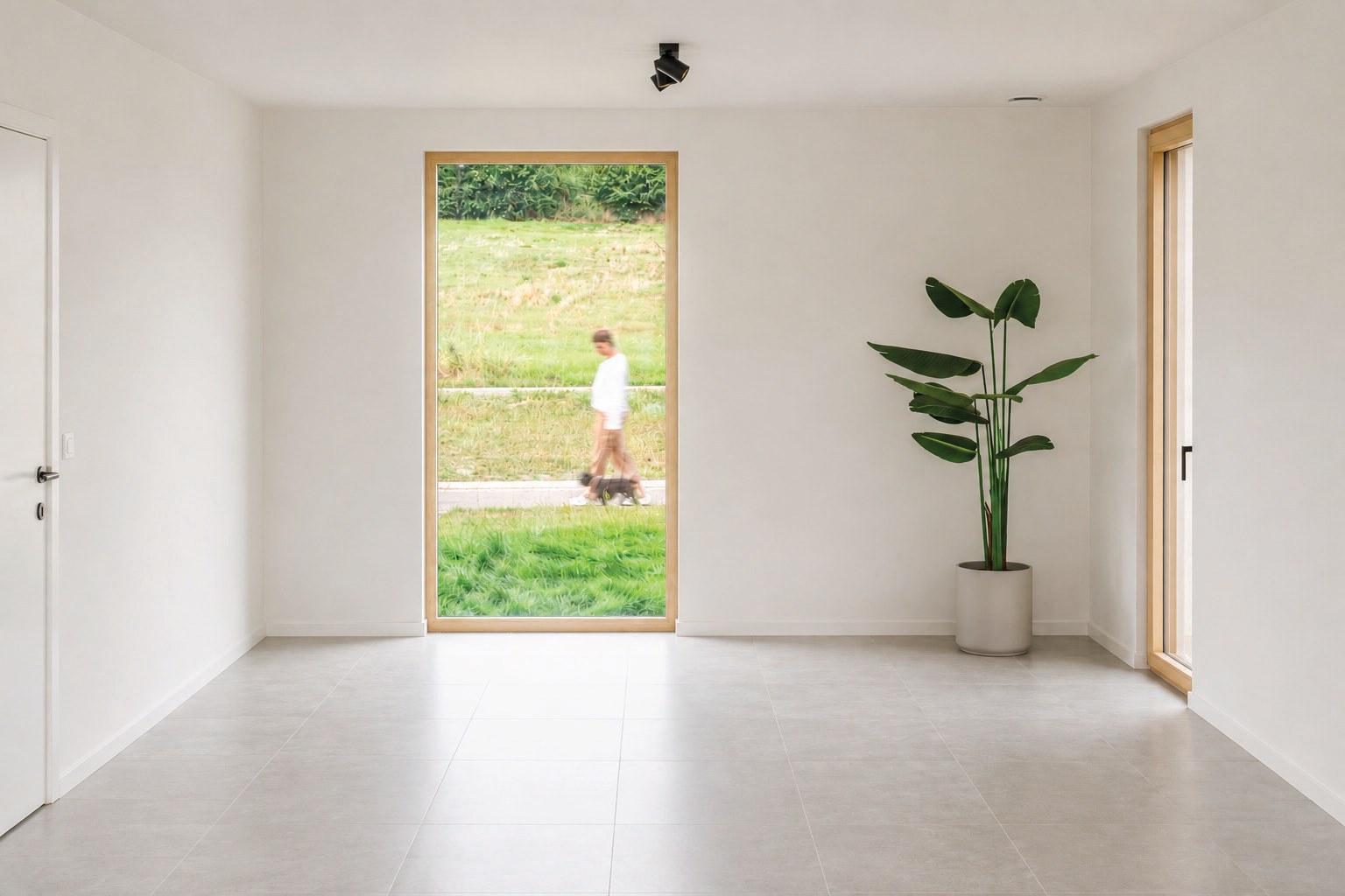 Interno con portafinestra M7 in alluminio legno
